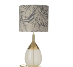 Abat-jour, Fern Leaves Wild, gris paillette, Ø35cm, H30cm - Ebb and Flow