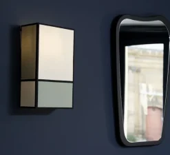 Abat-jour pour Applique murale, Radieuse, écru, vert amande, noir, L21cm, H36cm - Sarah Lavoine