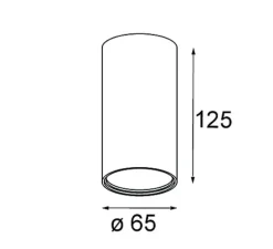 Abat-jour, Tetrix Tube Surface 65 125 1x, noir, IP55, LED, K, lm, Ø6,5cm, H12,5cm - Modular