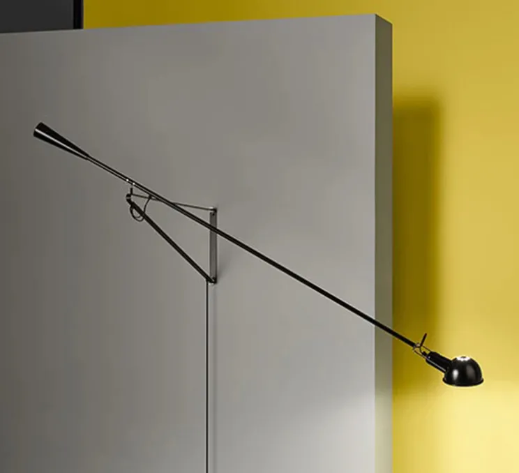 Applique à bras, orientable, 265, noir, L280cm, H35cm - Flos