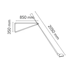 Applique à bras, orientable, 265, noir, L280cm, H35cm - Flos