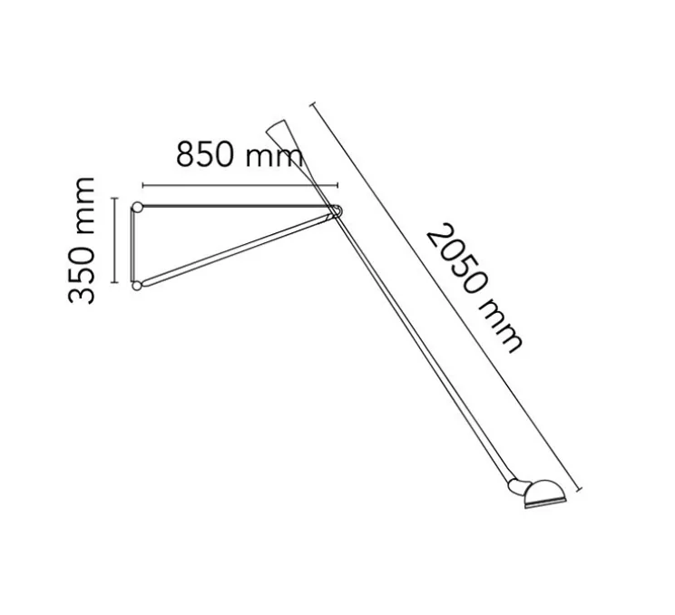 Applique à bras, orientable, 265, noir, L280cm, H35cm - Flos