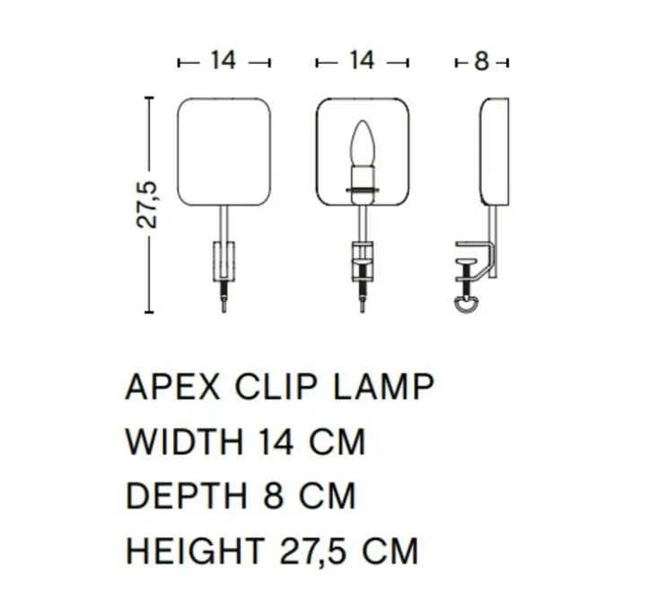 Applique à pince, Apex Clip, bleu pastel, L14cm, H27,5cm - HAY