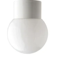 Applique / plafonnier de salle de bain étanche en Porcelaine, verre opalin Glass 003, IP54, Ø12,5cm, H16,5cm - Zangra