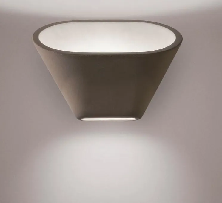 Applique, Aplomb, béton, brun, LED, 2700K, 1120lm, L30cm, H24cm - Foscarini