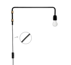 Applique avec potence pivotante, Light.115, noir, H20cm, P50cm - Zangra