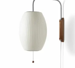 Applique, Bubble Cigar, Blanc, noyer, interrupteur, L80cm, H32cm - Hay