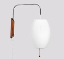 Applique, Bubble Cigar, Blanc, noyer, interrupteur, L80cm, H32cm - Hay