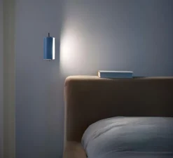 Applique, cylindrique petite, Charlotte Perriand, bleu, L16cm, H7,5cm - Nemo lighting