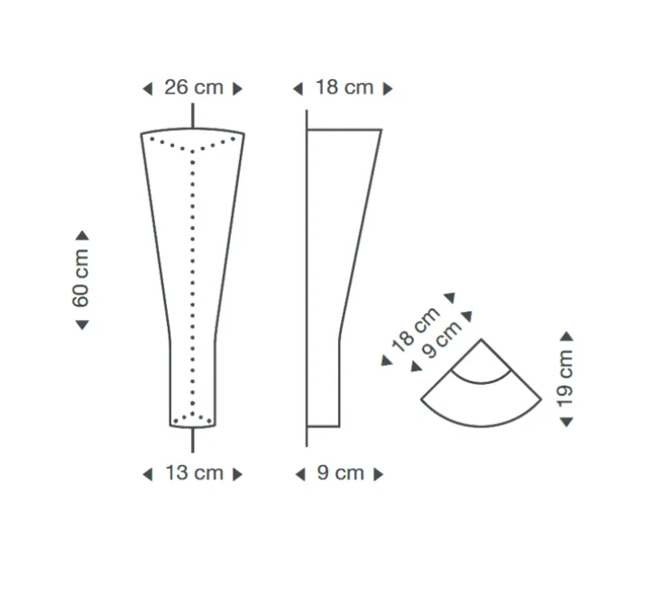 Applique d'angle, Secto 4236, noir, sans câble, Ø26cm, H60cm - Secto Design