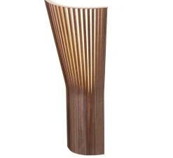 Applique d'angle, Secto 4237 Small , Noyer, sans câble, Ø21cm, H45cm - Secto Design