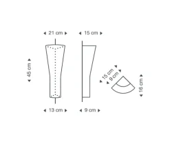 Applique d'angle, Secto 4237 Small , Noyer, sans câble, Ø21cm, H45cm - Secto Design