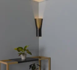 Applique d'angle, Secto 4237 Small, noir, sans câble, Ø21cm, H45cm - Secto Design