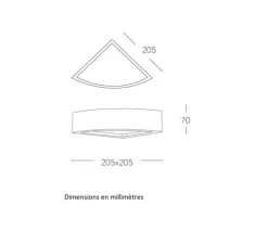 Applique d'angle, Vertbois, plâtre, prêt à peindre Muriel, blanc, Ø20,5cm, H7cm - Nedgis