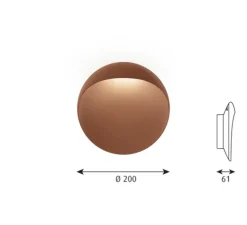 Applique de jardin, Flindt, corten, IP65, dim, LED, 3000K, 300lm, L20cm, H20cm - Louis Poulsen