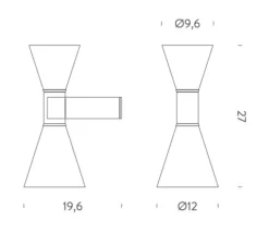 Applique, De Marseille Mini, réédition Le Corbusier, blanc chaux, L12cm, H27cm - Nemo Lighting