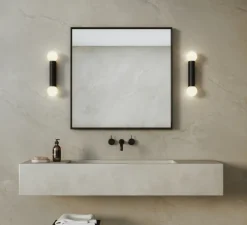 Applique de salle de bain, Ortona Twin, noir, IP44, L9cm, H38,5cm - Astro