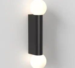 Applique de salle de bain, Ortona Twin, noir, IP44, L9cm, H38,5cm - Astro