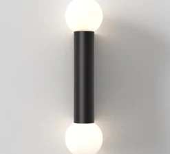 Applique de salle de bain, Ortona Twin, noir, IP44, L9cm, H38,5cm - Astro