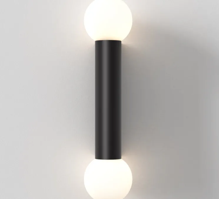 Applique de salle de bain, Ortona Twin, noir, IP44, L9cm, H38,5cm - Astro