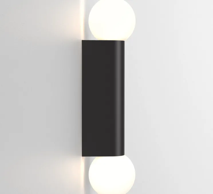 Applique de salle de bain, Ortona Twin, noir, IP44, L9cm, H38,5cm - Astro