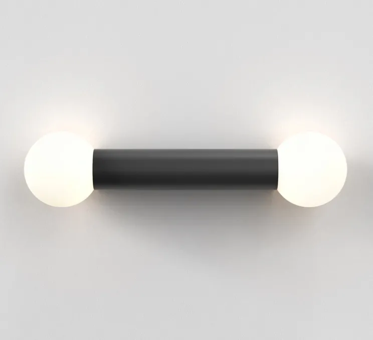 Applique de salle de bain, Ortona Twin, noir, IP44, L9cm, H38,5cm - Astro