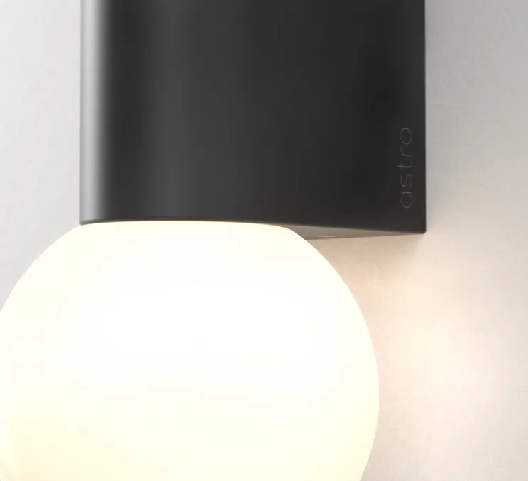 Applique de salle de bain, Ortona Twin, noir, IP44, L9cm, H38,5cm - Astro