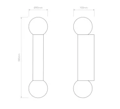 Applique de salle de bain, Ortona Twin, noir, IP44, L9cm, H38,5cm - Astro