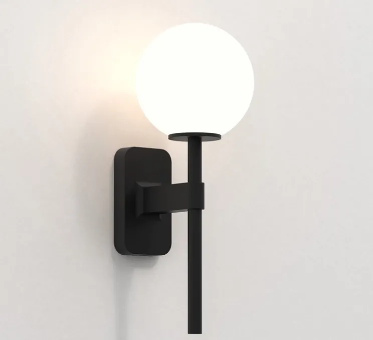 Applique de salle de bain, Tacoma Single, noir mat, IP44, L7cm, H27cm - Astro Lighting