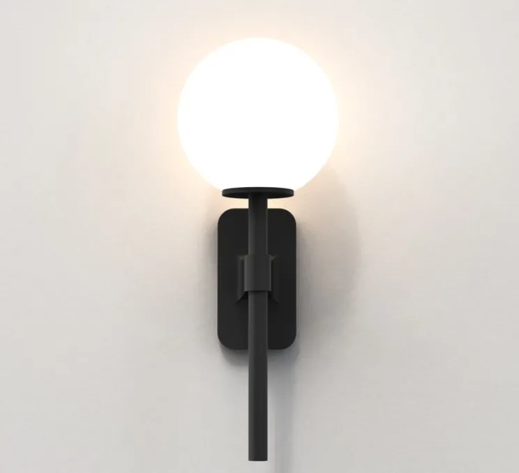 Applique de salle de bain, Tacoma Single, noir mat, IP44, L7cm, H27cm - Astro Lighting