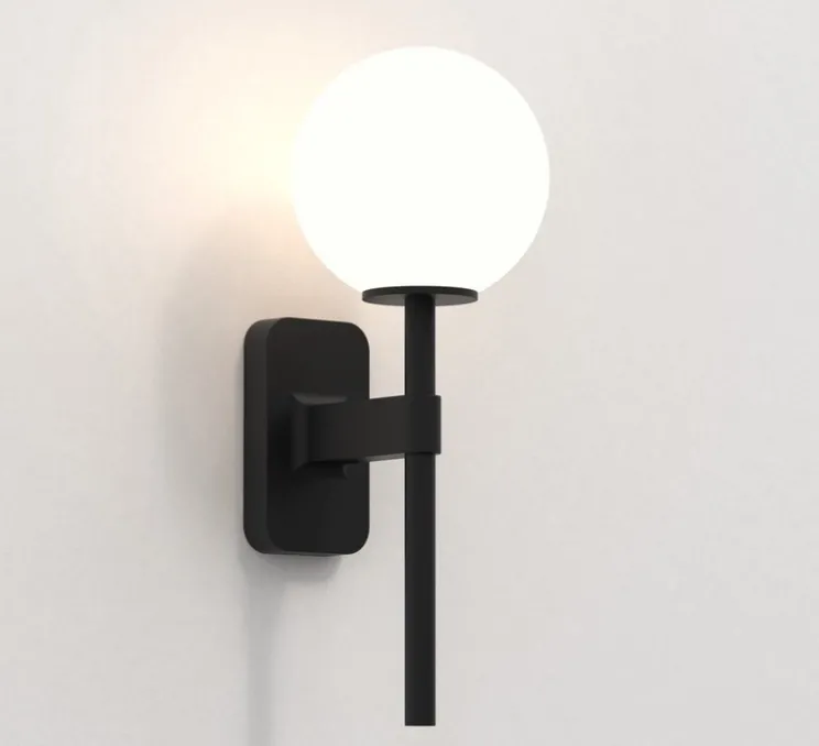 Applique de salle de bain, Tacoma Single, noir mat, IP44, L7cm, H27cm - Astro Lighting