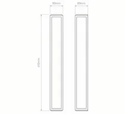 Applique de salle de bain, Mashiko Wall 600, bronze, IP44, LED, 3000K, 899 lm, Ø8cm, H60cm - Astro