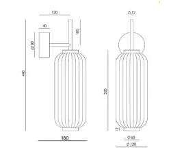 Applique de salle de bain, Elma A1312, or antique, IP44, LED, dim, 2700K, 600 lm, L12cm, H42cm - Aromas del Campo