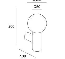 Applique de salle de bain, Mist simple, chrome, IP44, Ø10cm, H20cm - LEDs C4