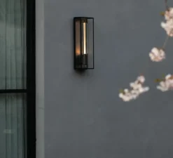 Applique de salle de bain, Caged wet, large, métal noir, IP44, L18cm, H48,8cm - Buster & Punch