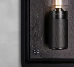 Applique de salle de bain, Caged wet, large, métal noir, IP44, L18cm, H48,8cm - Buster & Punch