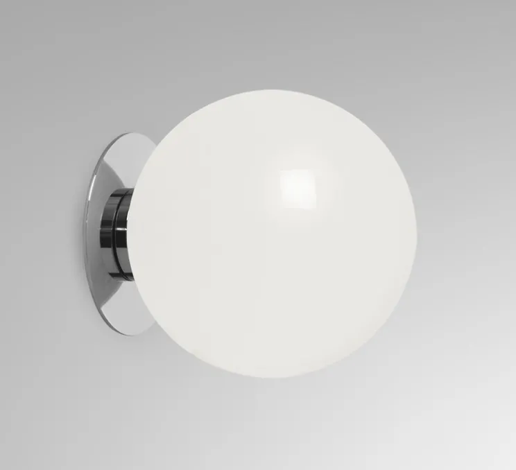 Applique de salle de bain, Mezzo Large, nickel, IP44, Ø18cm, H19cm - CTO lighting