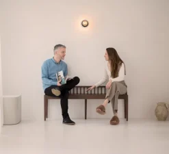 Applique de salle de bain, Bee, noir fumé, IP65, Ø12cm, H18cm - Humble