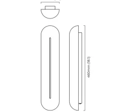 Applique de salle de bain, Hepworth, nickel et albâtre, IP44, LED, dim, 2700K, L10cm, H46cm - CTO lighting