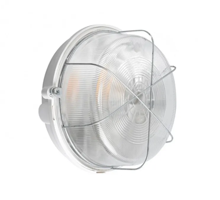 Applique de salle de bain, hublot en bakélite, IP54, blanc, verre transparent, H17cm, L21,5cm - Zangra