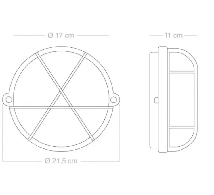 Applique de salle de bain, hublot en bakélite, IP54, blanc, verre transparent, H17cm, L21,5cm - Zangra