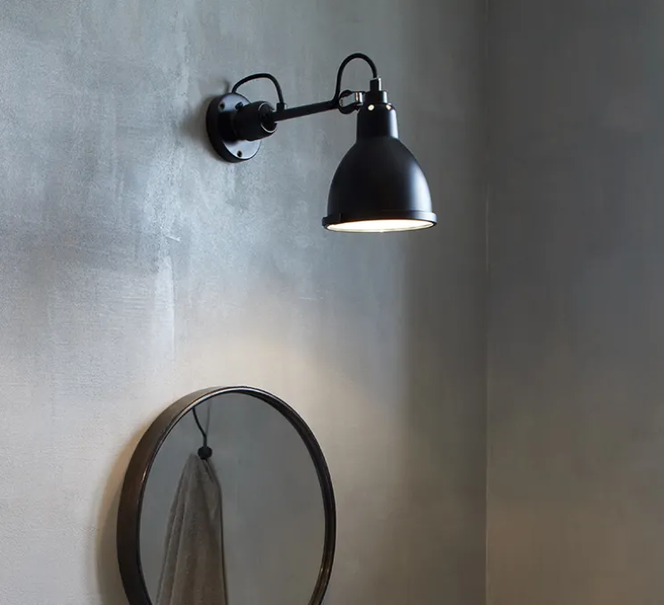 Applique de salle de bain, Lampe Gras N°304 Bathroom CLI, noir et noir, L14,6cm, H15cm - DCW