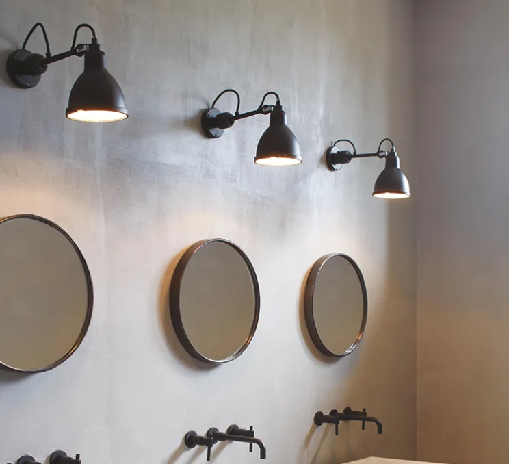 Applique de salle de bain, Lampe Gras N°304 Bathroom CLI, noir et noir, L14,6cm, H15cm - DCW