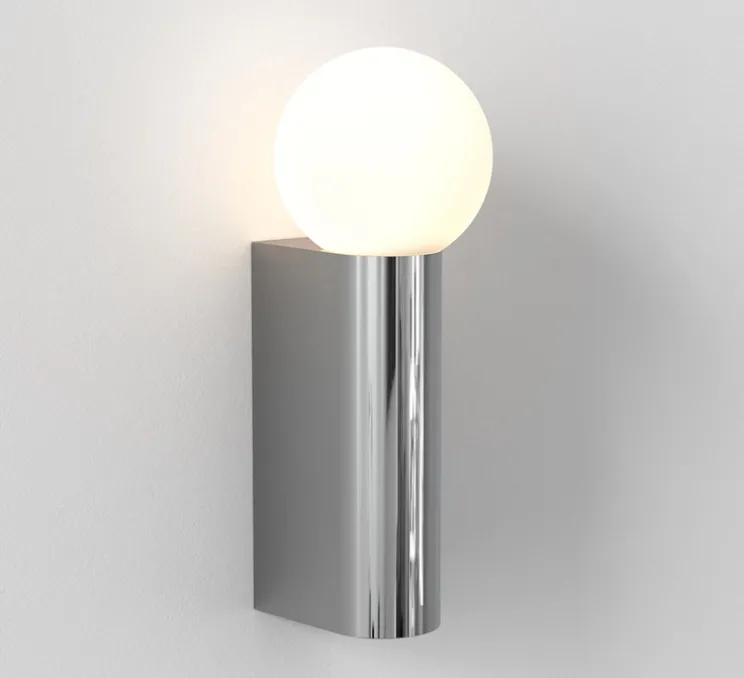 Applique de salle de bain, Ortona Single, chrome poli, IP44, L9cm, H24,3cm - Astro