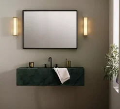 Applique de salle de bain, Salerno classic 350, or mat, IP44, Ø8cm, H35cm - Astro