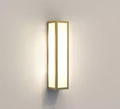 Applique de salle de bain, Salerno classic 350, or mat, IP44, Ø8cm, H35cm - Astro