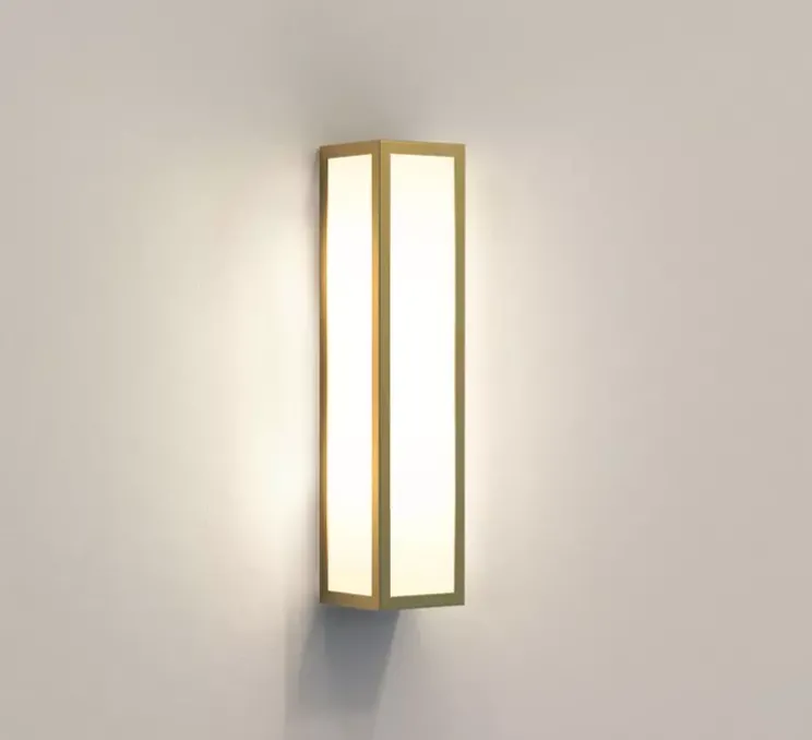 Applique de salle de bain, Salerno classic 350, or mat, IP44, Ø8cm, H35cm - Astro