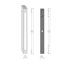 Applique de salle de bain, Bloc 60, chrome, IP44, L5cm, H60cm - Decor Walther