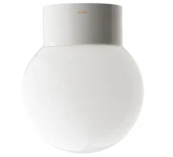 Applique de salle de bain, Light.o.016, avec glass06, blanc, IP54, Ø15cm, H17,5cm - Zangra