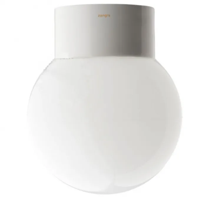 Applique de salle de bain, Light.o.016, avec glass06, blanc, IP54, Ø15cm, H17,5cm - Zangra